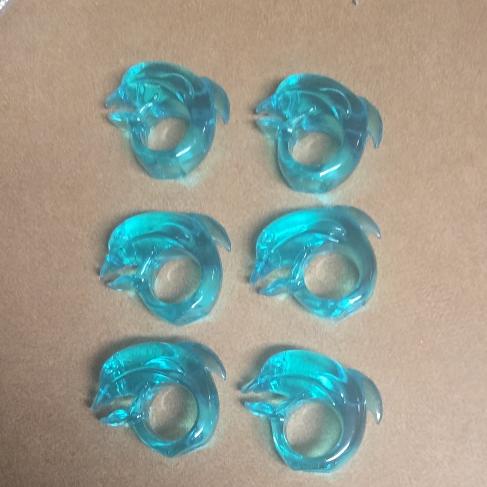 Set of Six Dolphin Napkin Rings